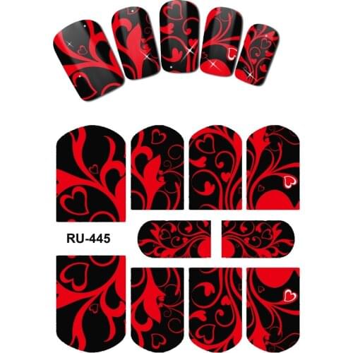 UPRETTEGO NAIL ART BEAUTY WATER DECAL SLIDER NAIL STICKER FLOWER LEAF VINE RATTAN LEAF GRAPE PURPLE RU445-450