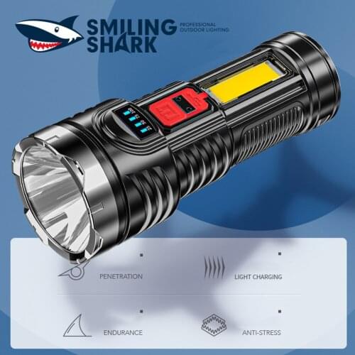 4 Modes Outdoor G5+COB LED Light USB Rechargeable Power Display Flashlight for Hiking Camping Bicycle Tools Accessories