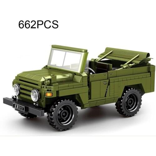 Technical classic car build block beijing auto bj212 model military jeeps Pull back vehicle steam brick toy collection for gift