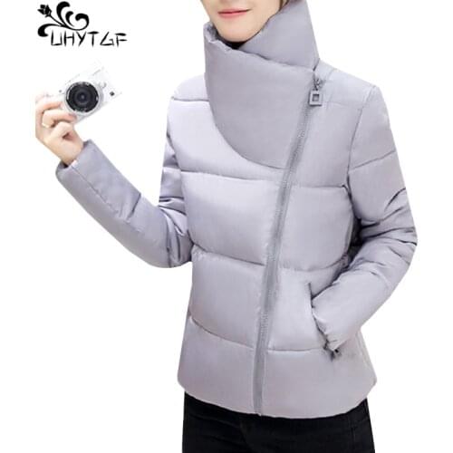 UHYTGF Winter Woman Cotton Coats 2018 Korean Plus size Short Down Cotton Warm Coat girl Fashion Elegant Student Jacket Women 401