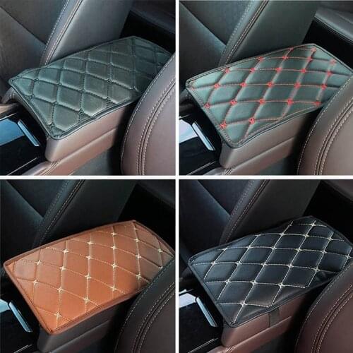 Universal Car Amrest Box Cushion Leather Car Seat Armrest Box Cover Car Armrest Pad Cover Auto Center Console Box PU Cushion