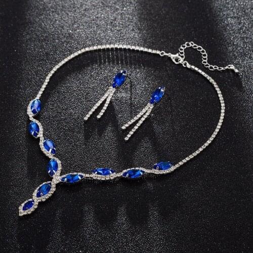 YFJEWE Luxury Austria Crystal Earrings Necklaces & Pendants Jewelry Sets Women Fashion Jewelry Rhinestone Earrings Sets #N100