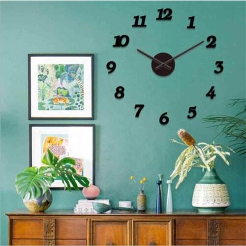 Roman Numerals 3D Mirror Digital Wall Clock Watch Acrylic Material Office Living Room Modern Design DIY Home Decoration