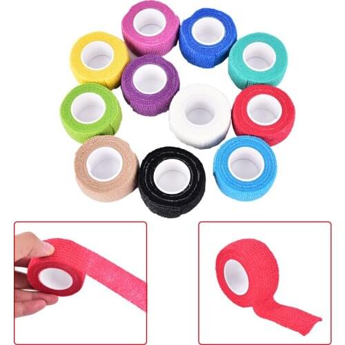 2.5cm x 4.5m HOT!1 pcs Cohesive Flexible Bandage Cotton Cohesive Bandage sports tape Self Adhesive elastic bandage 11 Colors
