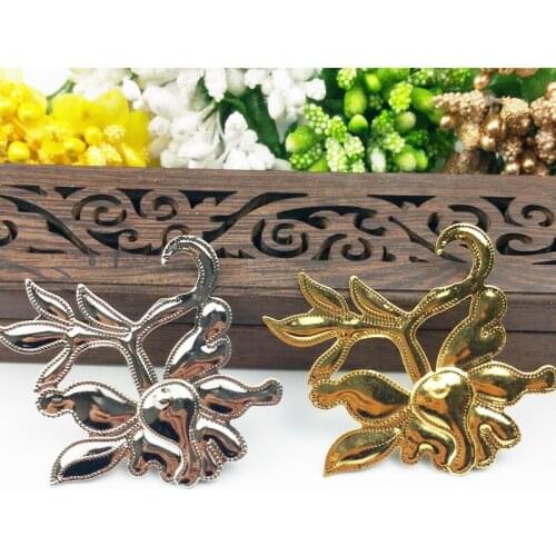 20pcs 48x50mm Filigree flower Wraps Metal Charms For Embellishment Scrapbook DIY Jewelry Metal Craft Wraps