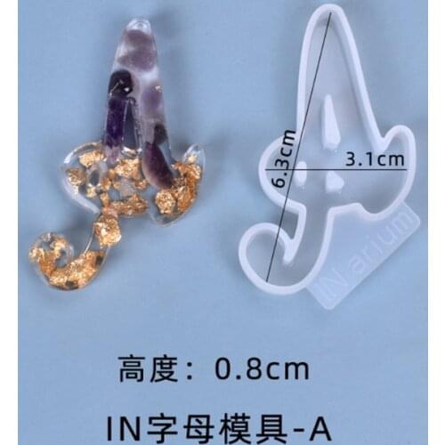 26Pcs/Set DIY Crafts English Letters Crystal Epoxy Resin Mold A-Z Alphabet Shaped Pendant Key Chain Silicone Mould