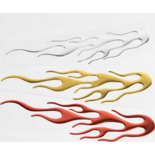 3D Motorcycle Auto Flared Fire Sticker Decal Emblem Label Badge Decor For Motorbike Stickers Decorative Golded/Silver/Red
