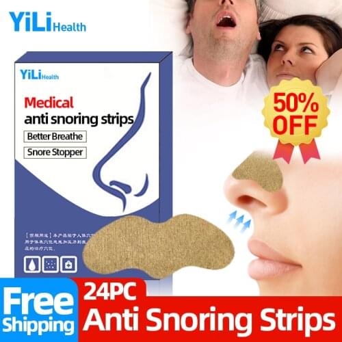 6/24pcs Stop Snoring Nasal Strips Nose Breathe Patch Sleep Anti Snore Easier to Better Breath Rhinitis Plaster
