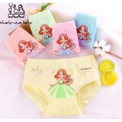 6Pcs Children Girl Panties Cotton Soft Briefs Pretty Cartoon Childs Underpants for Girls Breathable Underwear Kids Clothing