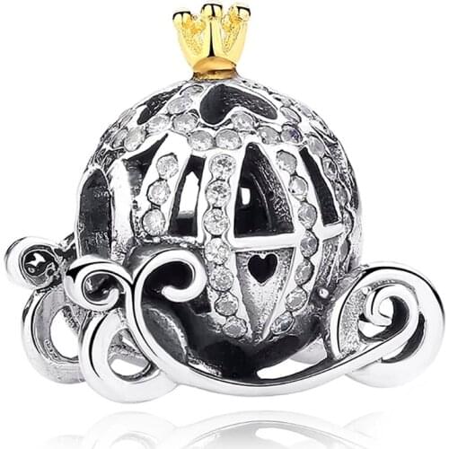 925 sterling silver retro pumpkin car charm beads fit bangle & bracelet accessories pendant silver jewelry making gift for women