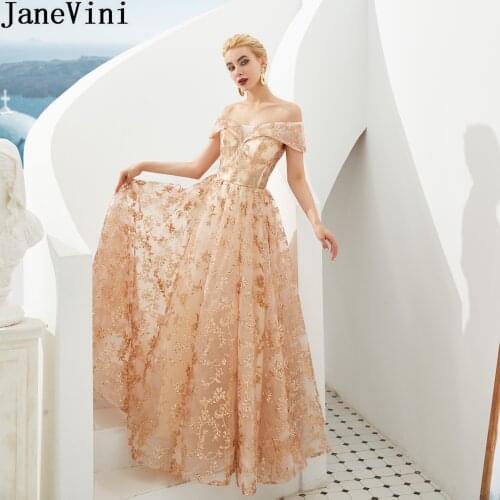 JaneVini Sparkly Dress Party Gowns 2020 Off Shoulder Elegant Sequin Long Prom Dresses Floor Length Ladies Ceremony Evening Dress