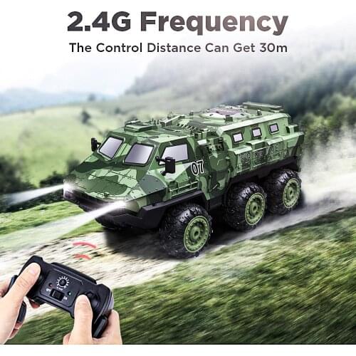1/12 2.4G 6WD Armored RC Car Truck Full Proportional Model Autos Remote Control Car Toys with 2/3 Battery for Adult Children Boy