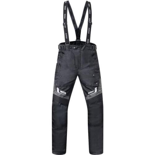 DUHAN Waterproof Motorcycle Pants Men Cotton Suspender Trousers Motocross Braces Off-Road Racing Trousers with braces