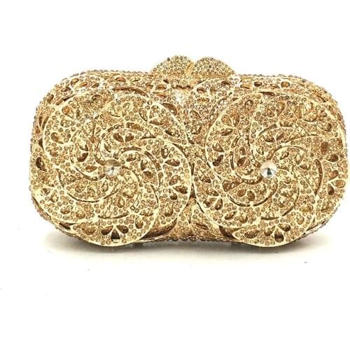 Elegant diamonds bag evening party rhinestone hollow out clutches women crystal purses bridal wedding party designer clutches