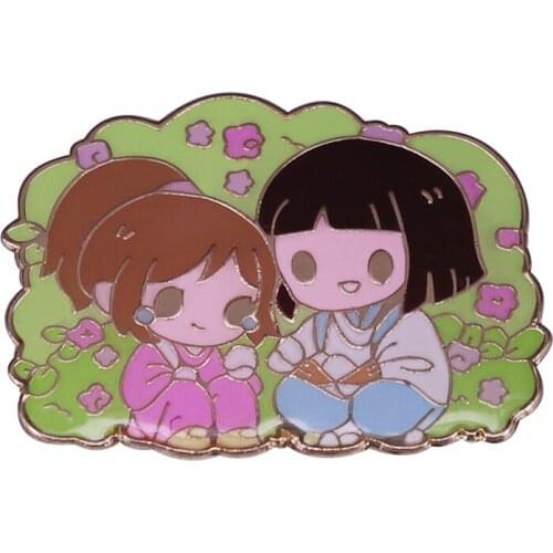 Spirited Away Haku and Chihiro enamel pin never forget love Brooch They will meet again one day