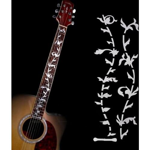 Guitar Neck Fret board Fret DIY Decoration Sticker for Electric Acoustic Guitar Tree of Life Sticker Silver White Pearl Sticker