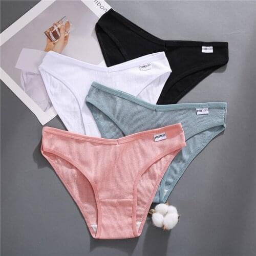 Cotton New Girls Solid Breathable Muticolor Plus Size M-4XL Panties Women Lingerie Soft Ladies Underpants High Quality Panties