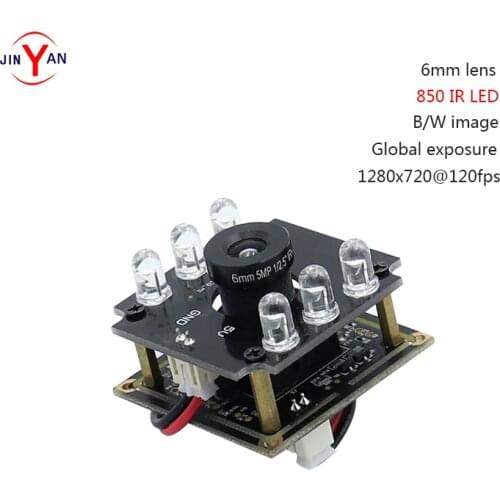 【HOT】JinYan 1MP Mono Chrome Global Exposure Camera Module High Speed B/W 720P/MJPEG@120fps OmniVision CMOS Sensor USB2.0 UVC PCB