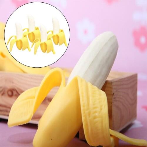 Banana Stress Relief Hand Squeeze Toys Slow Bouncing Ball Stress Relief Sensory Fidget for Kids Adults Anti Stress Toy