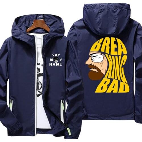 Print Jacket Breaking Bad Graphic Casual Fashion Sportswear Hoodie Coat Leisure Zipper Hooded Color Breathable Plus Size 6XL 7XL