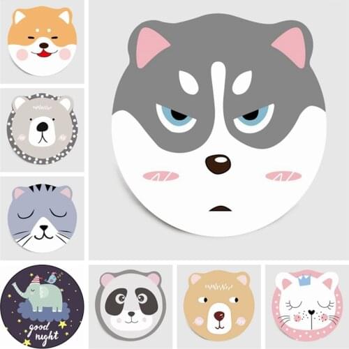 Lovely Cartoon Animals Round Carpet Children Climbing Non-Slip Rug Floor Mat Living Room Bedroom Kids Room Play Pad Area Rugs