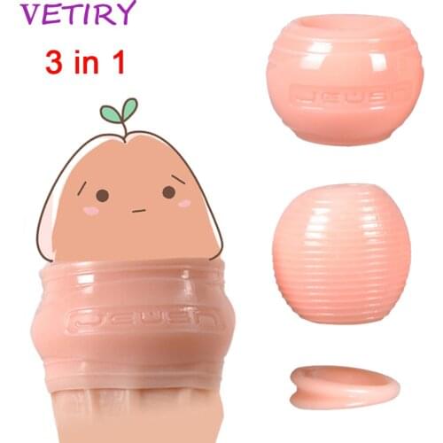 VETIRY 3Pcs/set Reusable Foreskin Correction Ring for Men Cock Ring Penis Delay Ejaculation Sex Toys Glans Ring Foreskin Repair