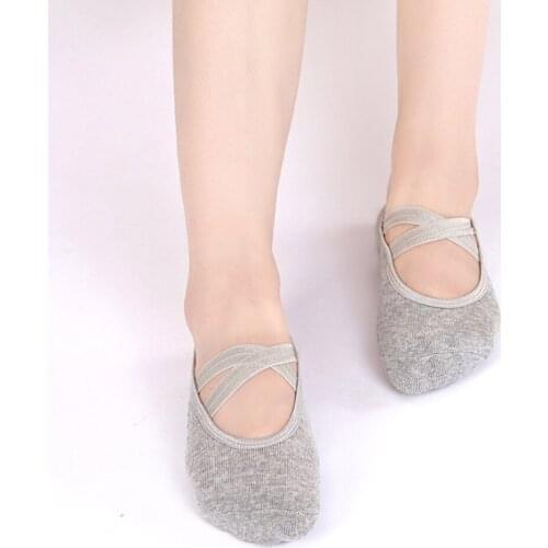 Ladies Socks Round Head Cross With Slip Backless Sports Dance Solid Color Thicken Cotton Women 2 pcs Size 34-40 Girls Deodorant