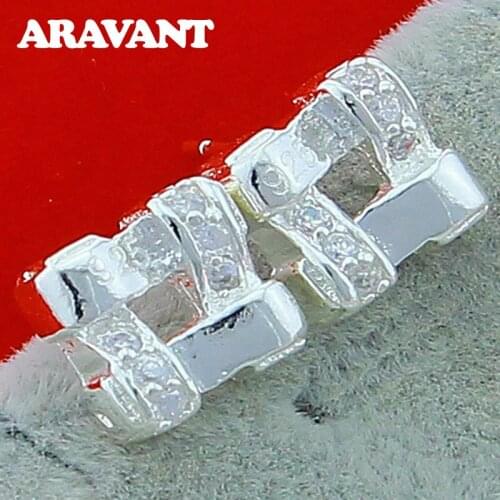 New Arrival 925 Silver Square Stud Earrings For Women Fashion Wedding Jewelry Gifts