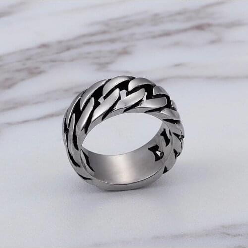New Men Titanium Steel Chain Rings Jewelry Wholesale Factory Outlets