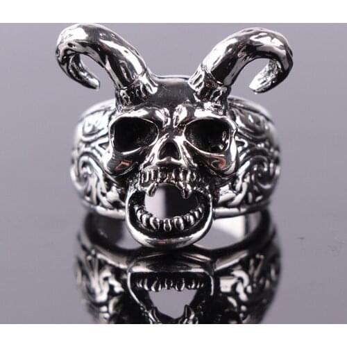 Punk Retro Demon Skull Mens Ring Unique Party Accessories Christmas Gifts