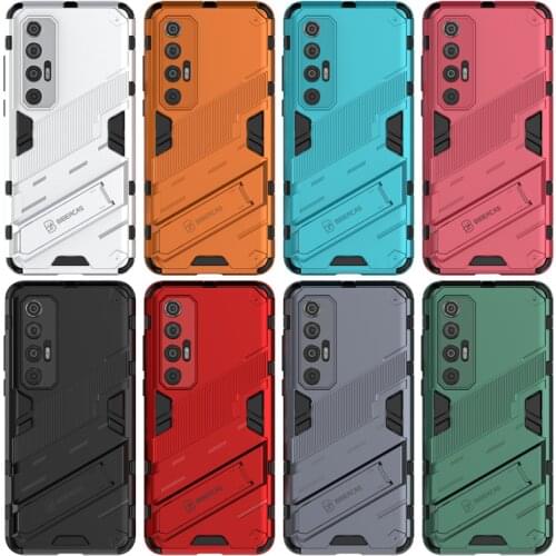 PC + Soft TPU Silicone Armor Punk Shockproof Holder Phone Cases For Xiaomi 10s Kickstand Matte Cover Phone Shell