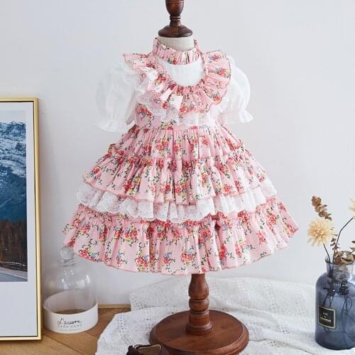 Girls Spanish Dress Royal Costumes Kids Princess Wedding Birthday Dresses Party Lace Robe Fille Baby Girl Boutique Clothing
