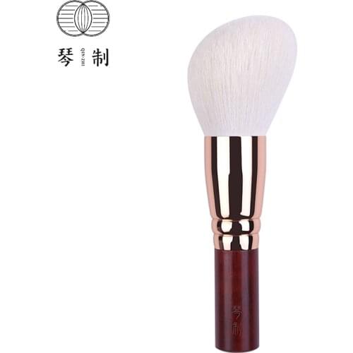QINZHI Professional Handmade Make Up Brush 124 Tilted Face Powder Brush Short Handle Soft Saibikoho Goat Hair Makeup Brush