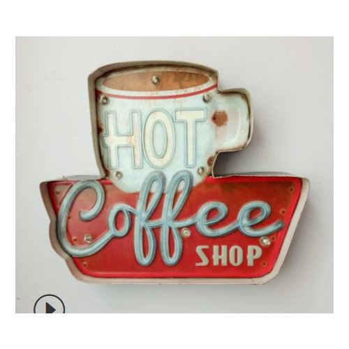 Factory direct cafe restaurant retro wall wall hanging LED light soft metal wall decoration decoration