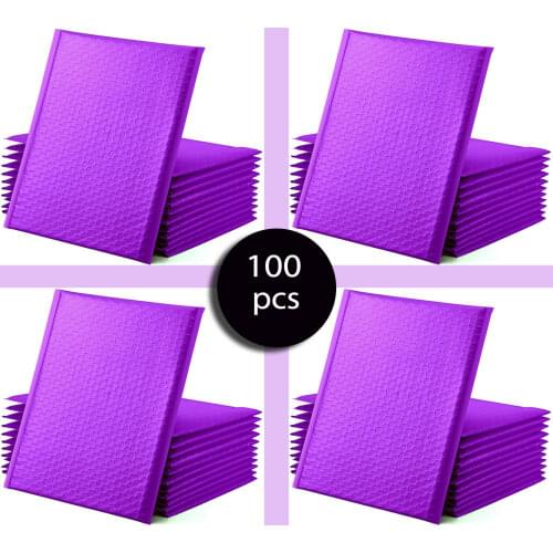 Purple 100PCS/Set Bubble Mailers Padded Envelopes For Mailing Envelopes Packaging Bags For Business Mailing Gift Black White
