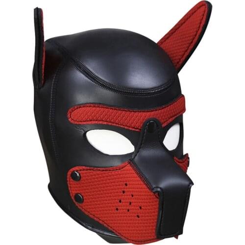 Sexy Dog Cosplay Full Face Erotic Bondage Puppy Hood Mask for Men Women Bdsm Slave Pup Fetish Adult Games Flirt Adult Sex Toys