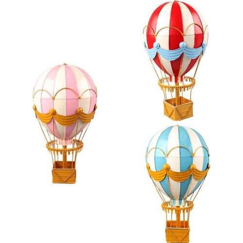 Modern Iron Hot Air Balloon Wall Decoration Accessories Rainbow Lantern 1Pc Hanging Craft Home Living Room