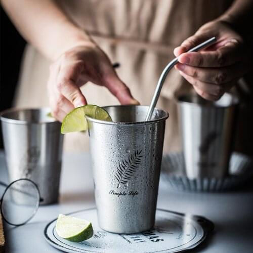 Nordic 304 stainless steel cup ins industrial wind household fruit juice cold drink cup beer cup cold drink cup anti falling Cup