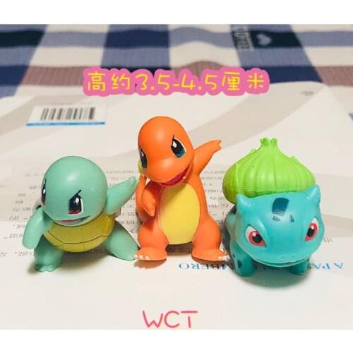 Tomy Pokemon Action Figure WCT Yusanjia Squirtle Bulbasaur Charmander 3 Gifts Pokemon Model Toys