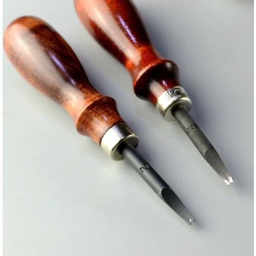 Handmade Diy Leather Leather Vegetable Tanned Leather Trimmer Sharp Trimmer Wooden Handle Trimmer