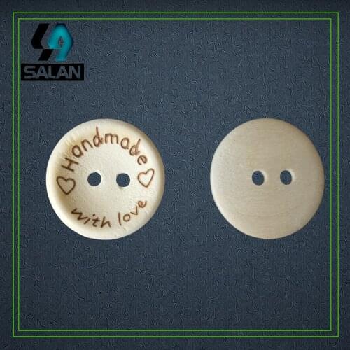 Stock hand made Laser wooden Label button for clothing hand working wood clothing Sewing tags DIY tag for gift craft