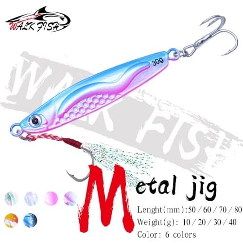 WALK FISH VIB Fishing Lure Sinking For Pike Bass Sea Jig Trout Metal Swimbait Wobblers Luminous Spoon Spinner 10g 20g 30g 40g