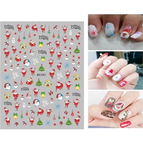 Female Nail Sticker Christmas Series Santa Penguin Snowflake Pattern Applique Nail Beauty Decoration Sticker