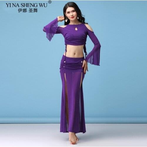 New Belly Dance Clothes Suit Autumn Winter Dance Skirt Long Split Sleeve Top Skirt LadyGirl Sexy Costume ,M,L,XL