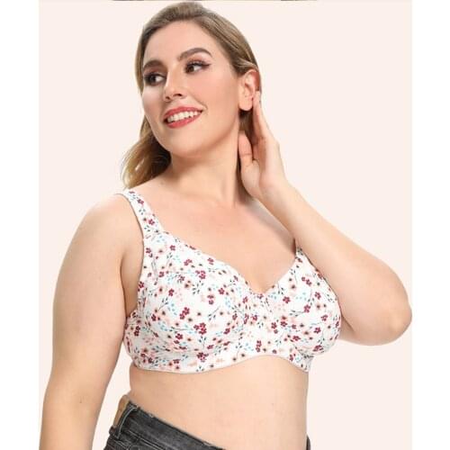 Plus Size Womens Bras Full Coverage Brassiere Underwire Printing Large Lingerie Non Padded Sexy Underwear BH Tops B C D E F G