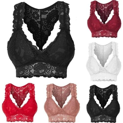 Women Vest Crop Wire Free Bra Lingerie Sexy V-Neck Underwear S-3XL Womens Sexy Lingerie Bra Bralette Plus Size