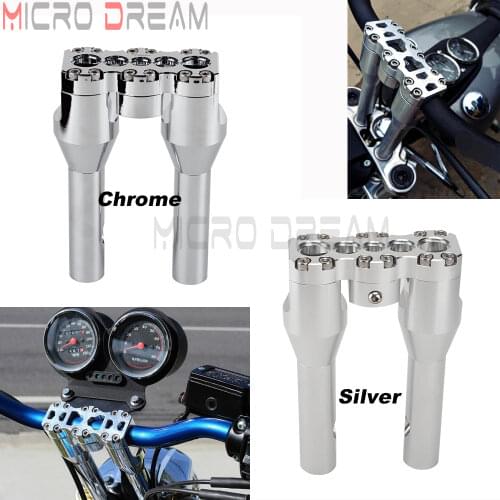 1" Top Clamp Straight Upright Modular Handlebar Risers For Harley Dyna Softail Low Rider FXDLS Fat Bob FXDF Street Bob FXDB FXBB