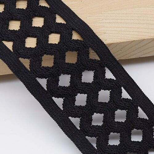 10Yards 5cm High Quality Embroidery Gridding Elastic Binding Webbing Sewing Accessories For Underwear DIY