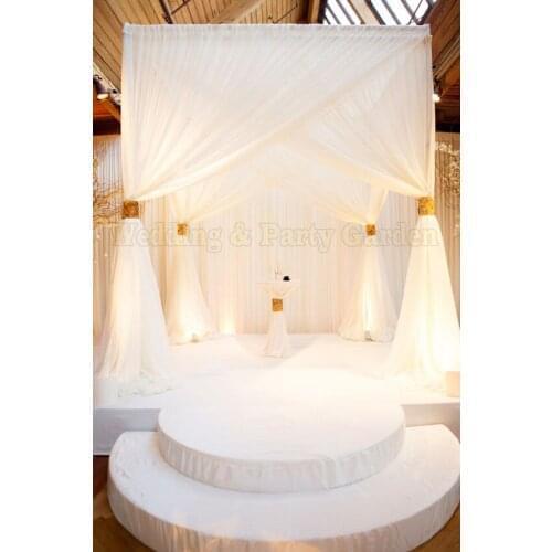 3M x 3M x 3M White Wedding Pavillion (square canopy drape + stainless steel Pipe Stand),wedding stage decoration Banquet curtain