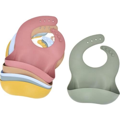 36Color Fashionable Silicon Baby Bib Different Styles Waterproof Infant Bibs Newborn Feeding Cloth Toddle Boys Girls Adjustable